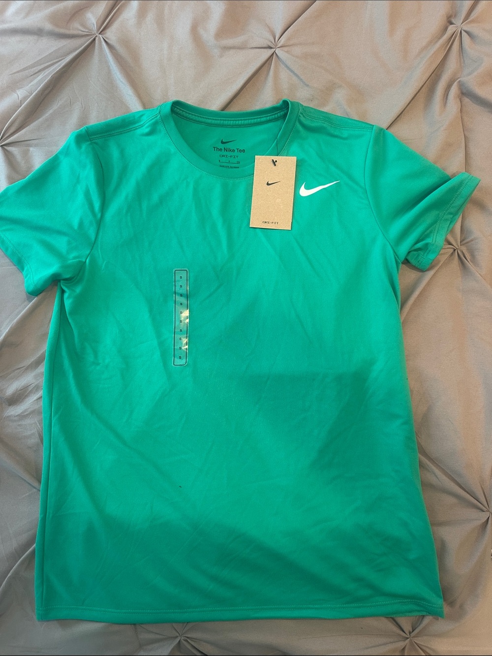 Nike Green Short Sleeve Training Tee with White Swoosh
